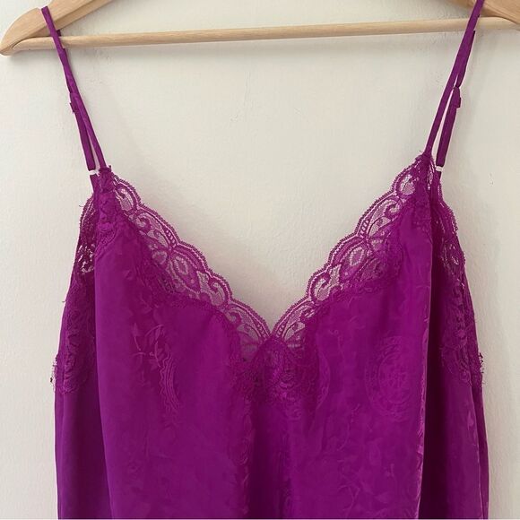 Victoria’s Secret Gold Label Slip Dress Vintage Size Large Fuchsia Pink - Picture 2 of 9